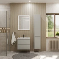 Тумба с раковиной SanStar Riana 60 подвесная, grey, раковина Миранда 60