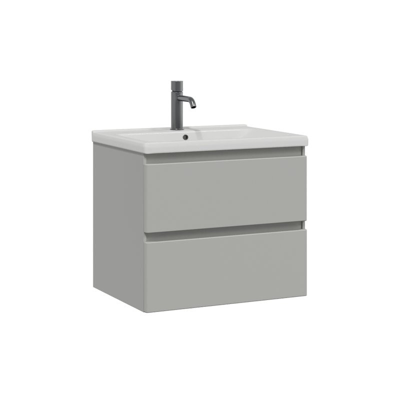 Тумба с раковиной SanStar Riana 60 подвесная, grey, раковина Миранда 60