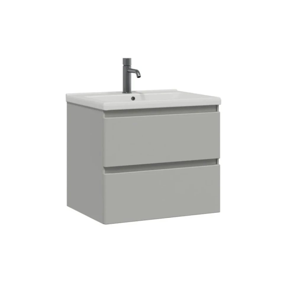 Тумба с раковиной SanStar Riana 60 подвесная, grey, раковина Миранда 60
