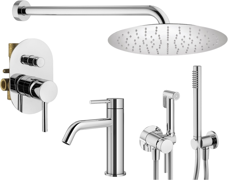 Комплект для ванной Plumberia Selection Ixo KITZXO15CR53 С ВНУТРЕННЕЙ ЧАСТЬЮ, хром