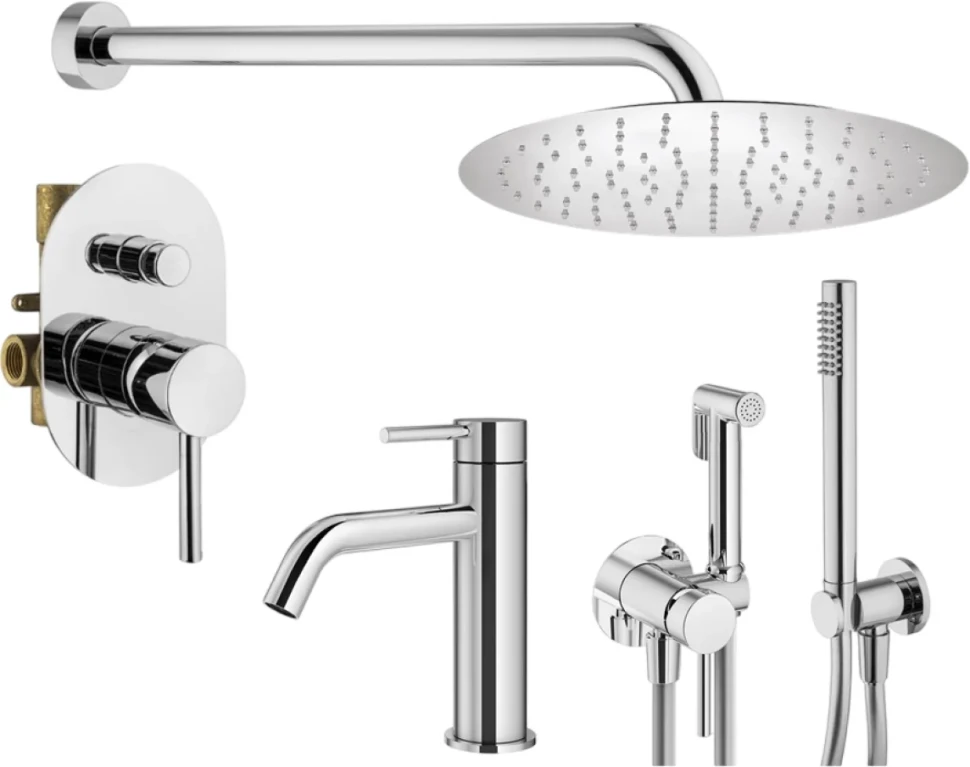 Комплект для ванной Plumberia Selection Ixo KITZXO15CR53 С ВНУТРЕННЕЙ ЧАСТЬЮ, хром
