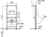 Комплект Инсталляция VitrA Frame 880-3800 + Писсуар Arkitekt 6202B003-0198 подвесной, с внешним подводом воды Комплект Инсталляция VitrA Frame 880-3800 + Писсуар Arkitekt 6202B003-0198 подвесной, с внешним подводом воды
