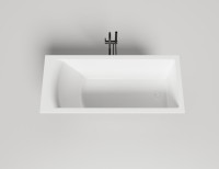 Ванна из искусственного камня Salini Cascata Kit S-Stone 170x70 см, встраиваемая, матовая белая, на ножках, с донным клапаном