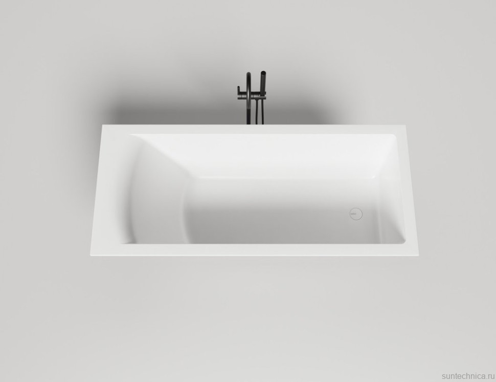 Ванна из искусственного камня Salini Cascata Kit S-Stone 170x70 см, встраиваемая, матовая белая, на ножках, с донным клапаном