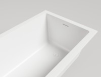 Ванна из искусственного камня Salini Cascata Kit S-Stone 170x70 см, встраиваемая, матовая белая, на ножках, с донным клапаном