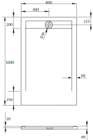 Поддон для душа Radaway Teos F 100x80 white, с сифоном