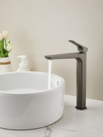 Смеситель для раковины Haiba HB11726-3 оружейная сталь