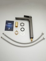 Смеситель для раковины Haiba HB11726-3 оружейная сталь