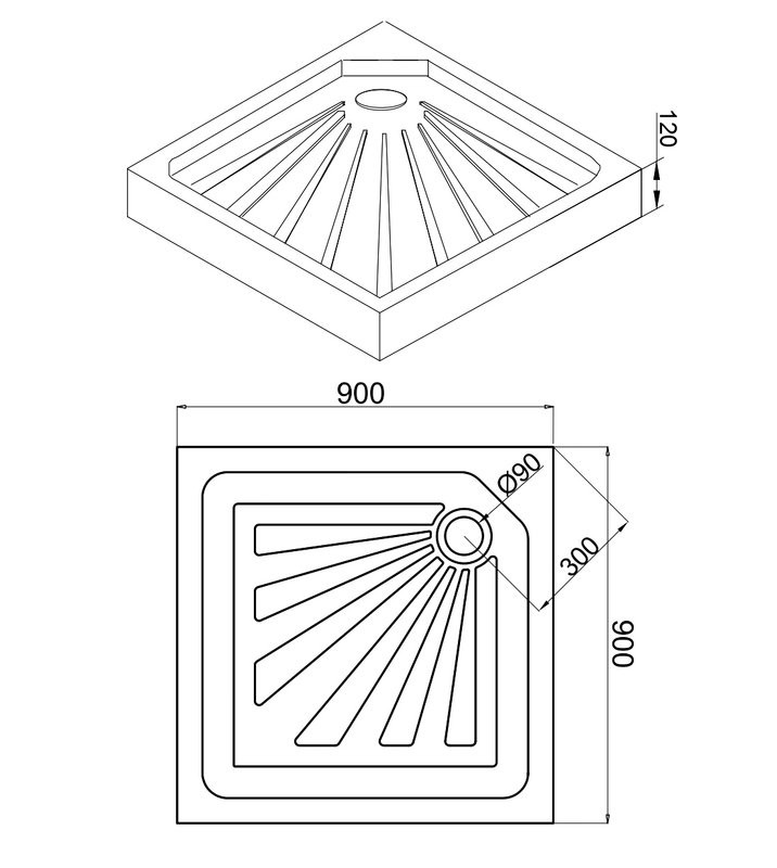 Поддон для душа Grossberg GS GS4130P 90х90 см