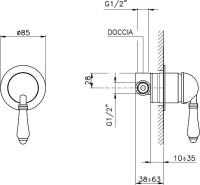 Встраиваемый смеситель для душа и ванны Nicolazzi Signal 3406MCR75 С ВНУТРЕННЕЙ ЧАСТЬЮ, хром