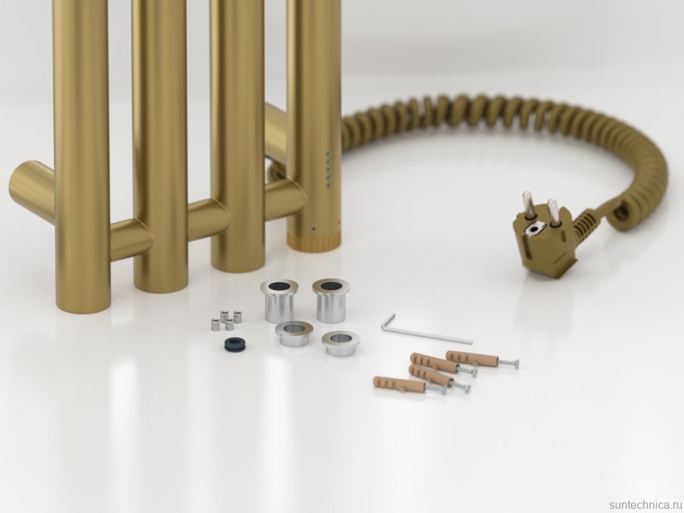 Полотенцесушитель электрический Сунержа Кантата 4.0 32-0885-1559 150x20 см, подключение справа, скрытое подключение справа, золотой шелк, I-образный