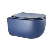 Унитаз подвесной GID Tornado Tr2133TF-BUM безободковый, с микролифтом, матовый синий