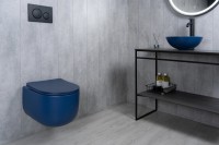 Унитаз подвесной GID Tornado Tr2133TF-BUM безободковый, с микролифтом, матовый синий