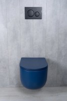 Унитаз подвесной GID Tornado Tr2133TF-BUM безободковый, с микролифтом, матовый синий