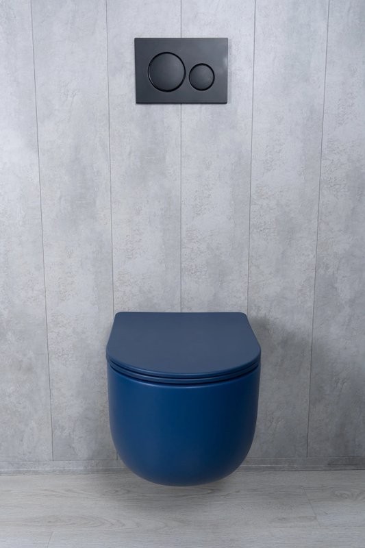 Унитаз подвесной GID Tornado Tr2133TF-BUM безободковый, с микролифтом, матовый синий