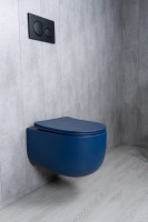 Унитаз подвесной GID Tornado Tr2133TF-BUM безободковый, с микролифтом, матовый синий