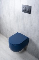 Унитаз подвесной GID Tornado Tr2133TF-BUM безободковый, с микролифтом, матовый синий