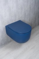 Унитаз подвесной GID Tornado Tr2133TF-BUM безободковый, с микролифтом, матовый синий