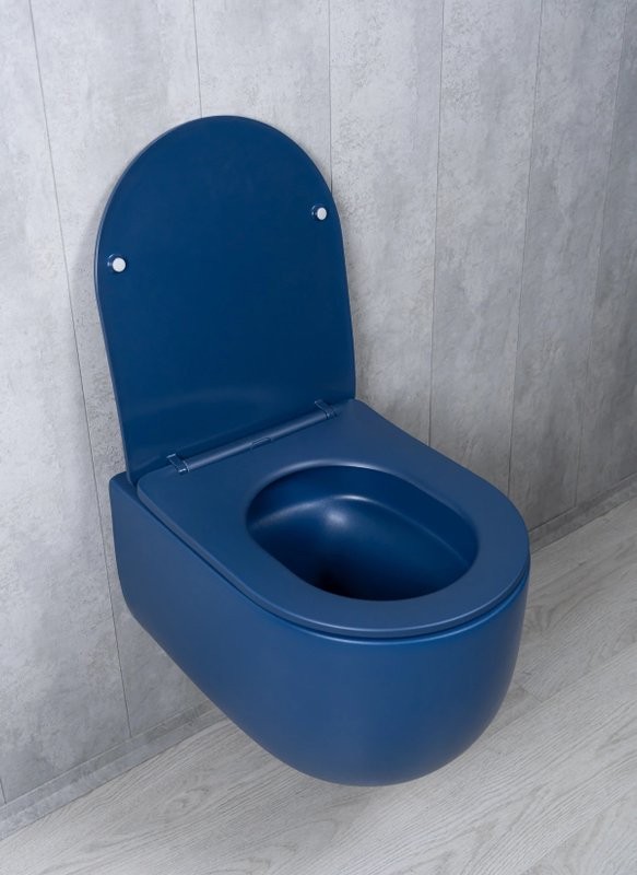 Унитаз подвесной GID Tornado Tr2133TF-BUM безободковый, с микролифтом, матовый синий
