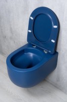 Унитаз подвесной GID Tornado Tr2133TF-BUM безободковый, с микролифтом, матовый синий