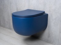 Унитаз подвесной GID Tornado Tr2133TF-BUM безободковый, с микролифтом, матовый синий