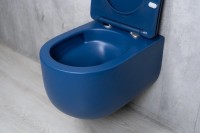 Унитаз подвесной GID Tornado Tr2133TF-BUM безободковый, с микролифтом, матовый синий