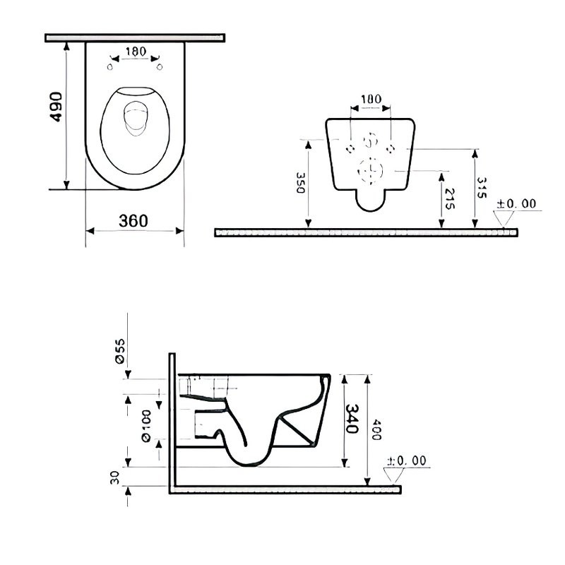 Унитаз подвесной GID Tornado Tr2133TF-BUM безободковый, с микролифтом, матовый синий