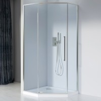 Душевой уголок Black&White Stellar Wind S815 CC 100х100, профиль хром, стекло прозрачное