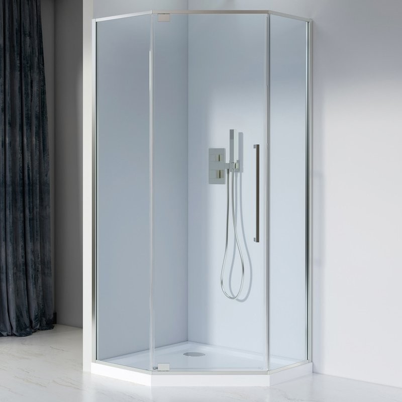 Душевой уголок Black&White Stellar Wind S815 CC 100х100, профиль хром, стекло прозрачное