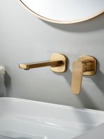 Смеситель для раковины/умывальника встраиваемый Shevanik S9941G, золотой сатин