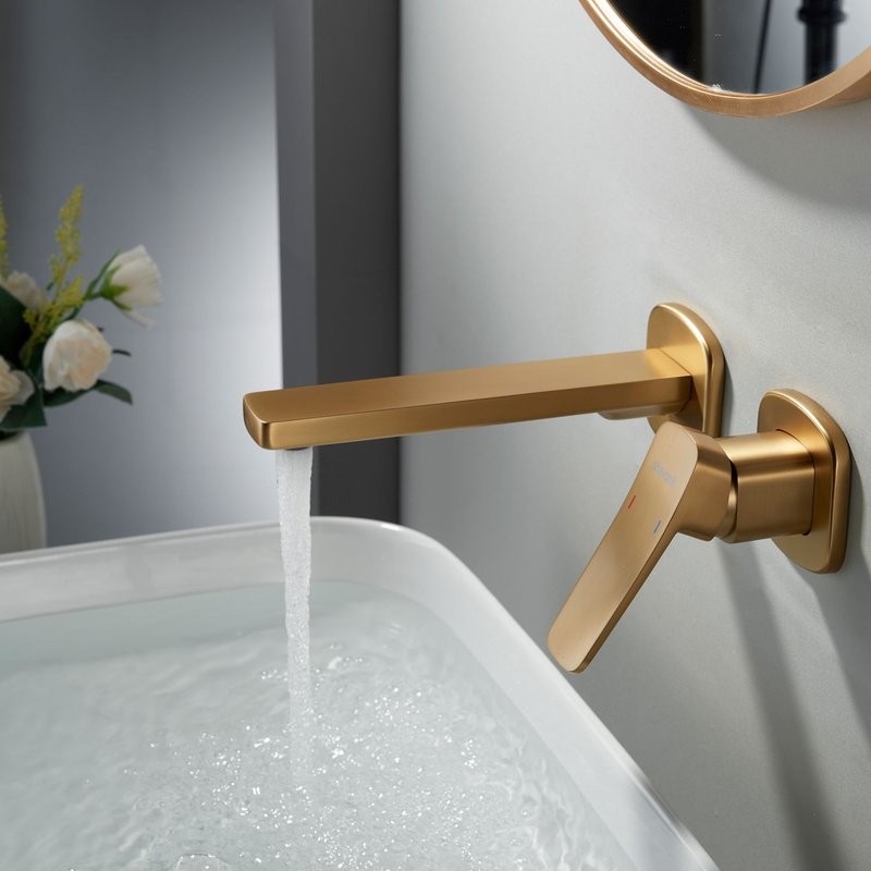 Смеситель для раковины/умывальника встраиваемый Shevanik S9941G, золотой сатин