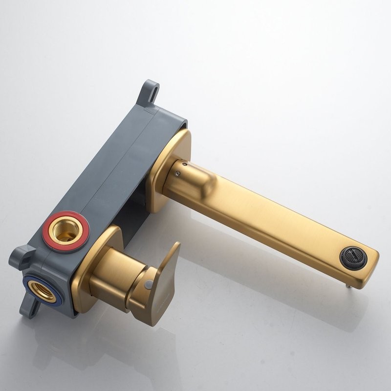 Смеситель для раковины/умывальника встраиваемый Shevanik S9941G, золотой сатин