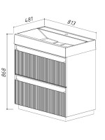 Тумба с раковиной Belux Базель 80 напольная, лаванда