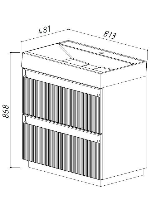 Тумба с раковиной Belux Базель 80 напольная, лаванда