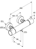 Термостатический смеситель Kludi Bozz 35203N538 брашированный никель PVD