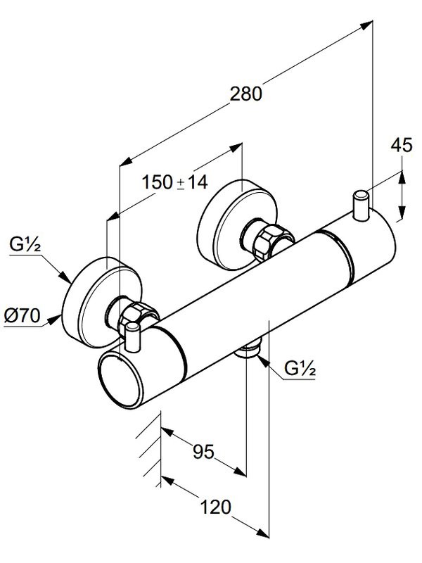 Термостатический смеситель Kludi Bozz 35203N538 брашированный никель PVD