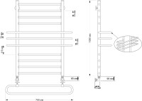 Полотенцесушитель водяной Secado Палермо 4603777477196 105x70 см, бронза, лесенка, латунь