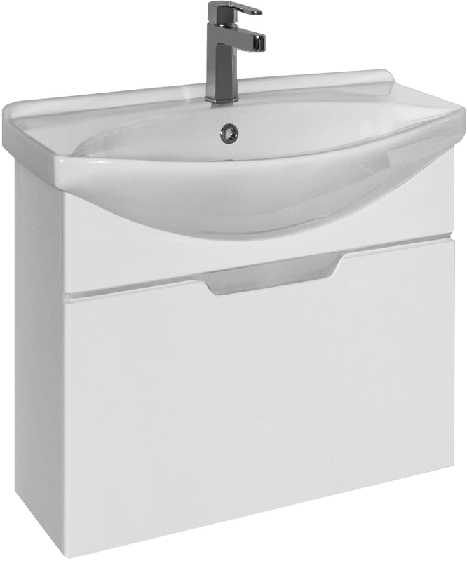 Тумба с раковиной Dreja Laguna 75 подвесная, белый глянец