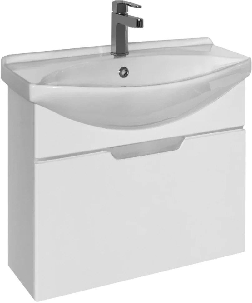 Тумба с раковиной Dreja Laguna 75 подвесная, белый глянец