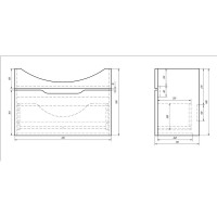 Тумба с раковиной Dreja Laguna 75 подвесная, белый глянец