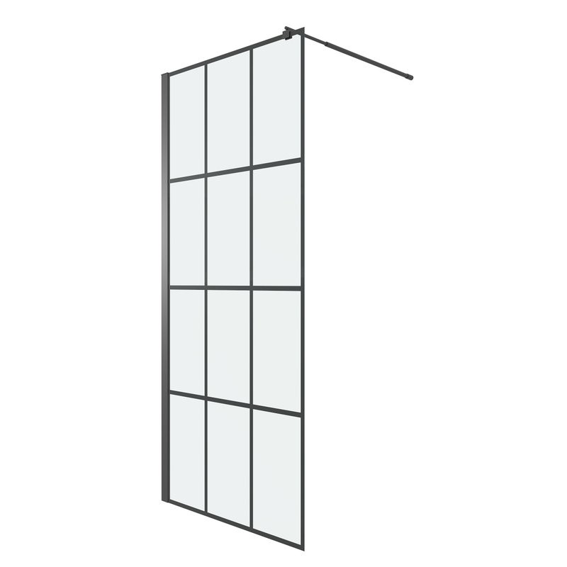 Душевая перегородка Niagara Eco NG-552-80 BLACK 80х190, профиль черный, стекло прозрачное