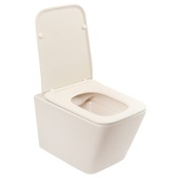 Унитаз подвесной Abber Bequem AC1201MBE безободковый, с микролифтом, матовый светло-бежевый