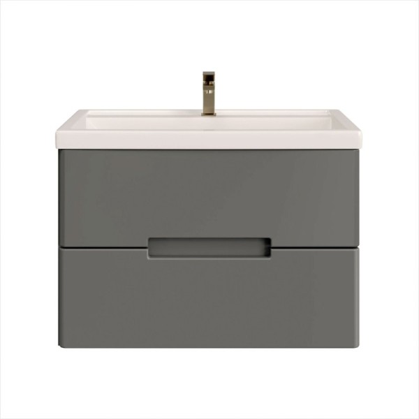 Тумба с раковиной SanStar Noche 80 подвесная, графит софт, раковина Фостер