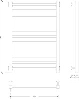 Полотенцесушитель водяной Secado Модена 4603777441487 85x55 см, матовый черный, лесенка