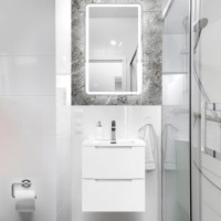 Мебель для ванной комнаты BelBagno Etna 50 подвесная, bianco lucido
