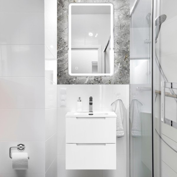 Мебель для ванной комнаты BelBagno Etna 50 подвесная, bianco lucido