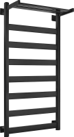Полотенцесушитель электрический Secado Комано 1 СП 105x55 см, подключение справа, матовый черный, лесенка, с полкой