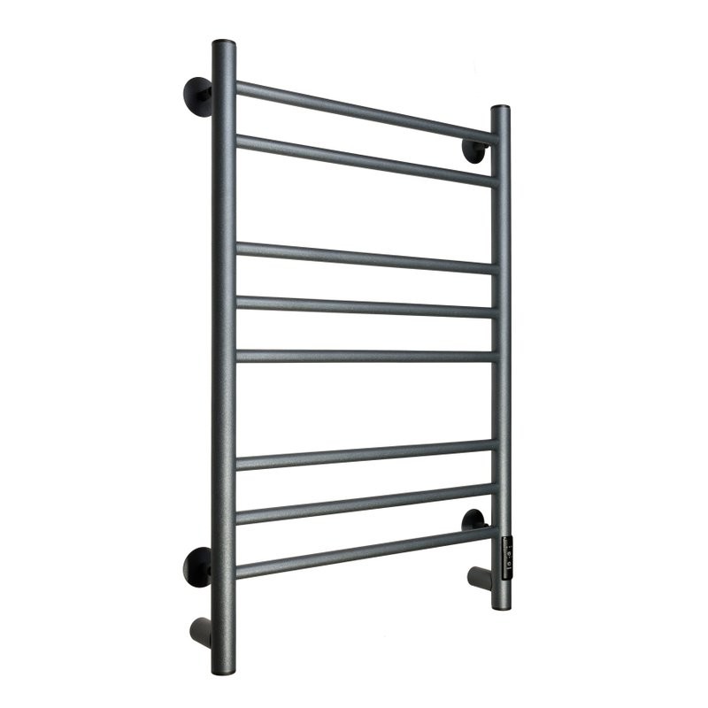 Полотенцесушитель электрический Comfysan Vita EC-8 80x45 см, подключение справа, слева, скрытое подключение справа, оружейная сталь, лесенка, из стали