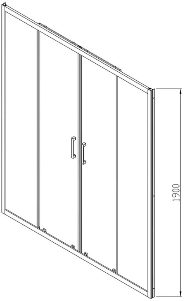 Душевая дверь в нишу Vincea Alpha VDS-3AL2170CL 170 см, стекло прозрачное, хром