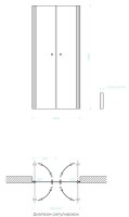 Душевая дверь в нишу Maybahglass MGD-422-1 80 см, профиль матовый белый, стекло прозрачное